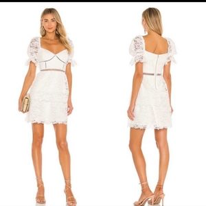 CHARLOTTE FLORAL LACE DRESS IN IVORY bardot